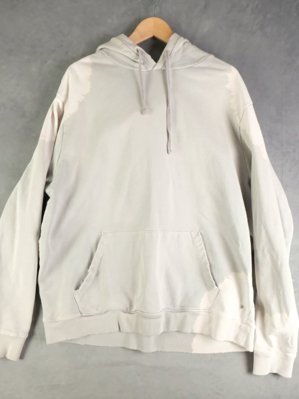 Allsaints Ovid Hoodie Mens Extra Large Gray Bleached Distressed Hoody Sweatshirt